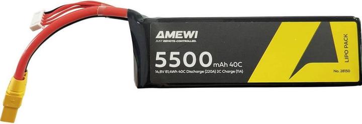 Produktbild Amewi LiPo Akku 4S 14,8V 5500mAh 40C XT90 (14.80 V, 5500 mAh)