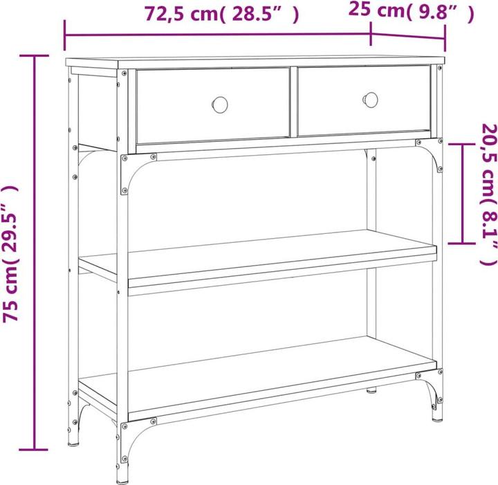 Actual product image vidaXL Ginelle (72.5 x 25 x 75 cm)