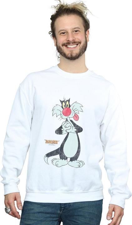 Actual product image Looney Tunes Mens Sylvester Distressed Sweatshirt (3XL)
