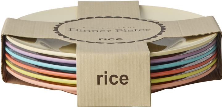 Image du produit Rice - Melamine Round Dinner Plates - Glory Days Colors - 6 Pack (6x)
