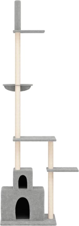 Actual product image VidaXL Kratzbaum Deckenhoch Hellgrau 250,5-276,5cm Katzenbaum Katzenkratzbaum (276.50 cm, Light grey)