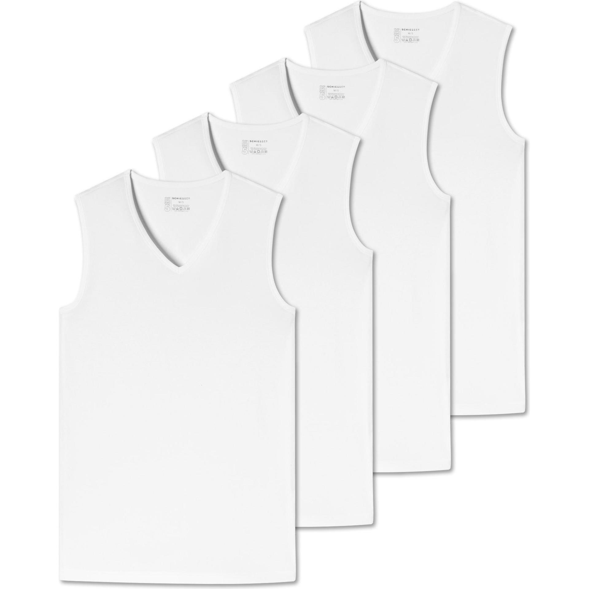 Schiesser, Herren, Shirt, 4PACK Tank Top, Weiss, (L)