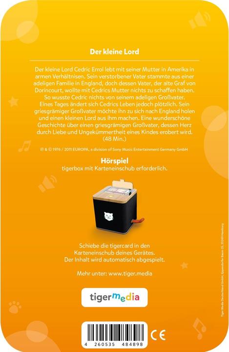 Immagine prodotto Tigermedia tigercard - Il Piccolo Signore (Tedesco)