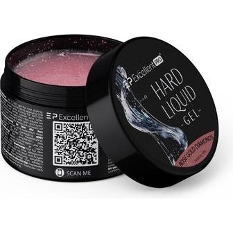Excellent PRO, Accessori make-up, Hard Liquid Gel Building Gel Rose Gold Diamonds 15g
