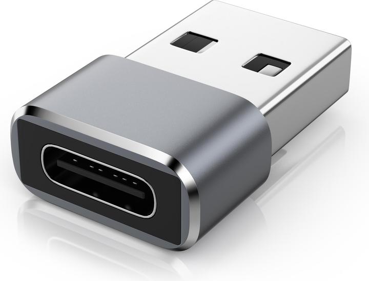 Actual product image CSL Adapter Stecker USB-A auf USB-C Buchse, USB 2.0, 480 Mbit/s Transfer, ultraflaches Design, Plug&Play (USB-C)