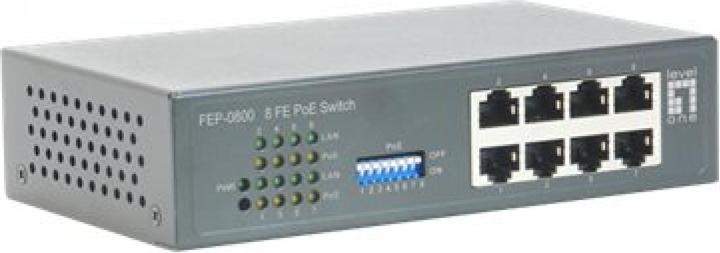 Produktbild LevelOne FEP-0800: 8Port Switch, PoE (8 Ports)