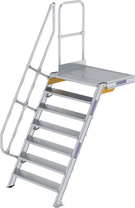 Actual product image Munk Stairs with platform 60 step width 1000 mm 7 steps aluminium ribbed (Scaffolding, 0.11 cm)