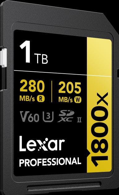 Image du produit Lexar Professional 1800x (1000 Go, SDXC, U3, UHS-II)