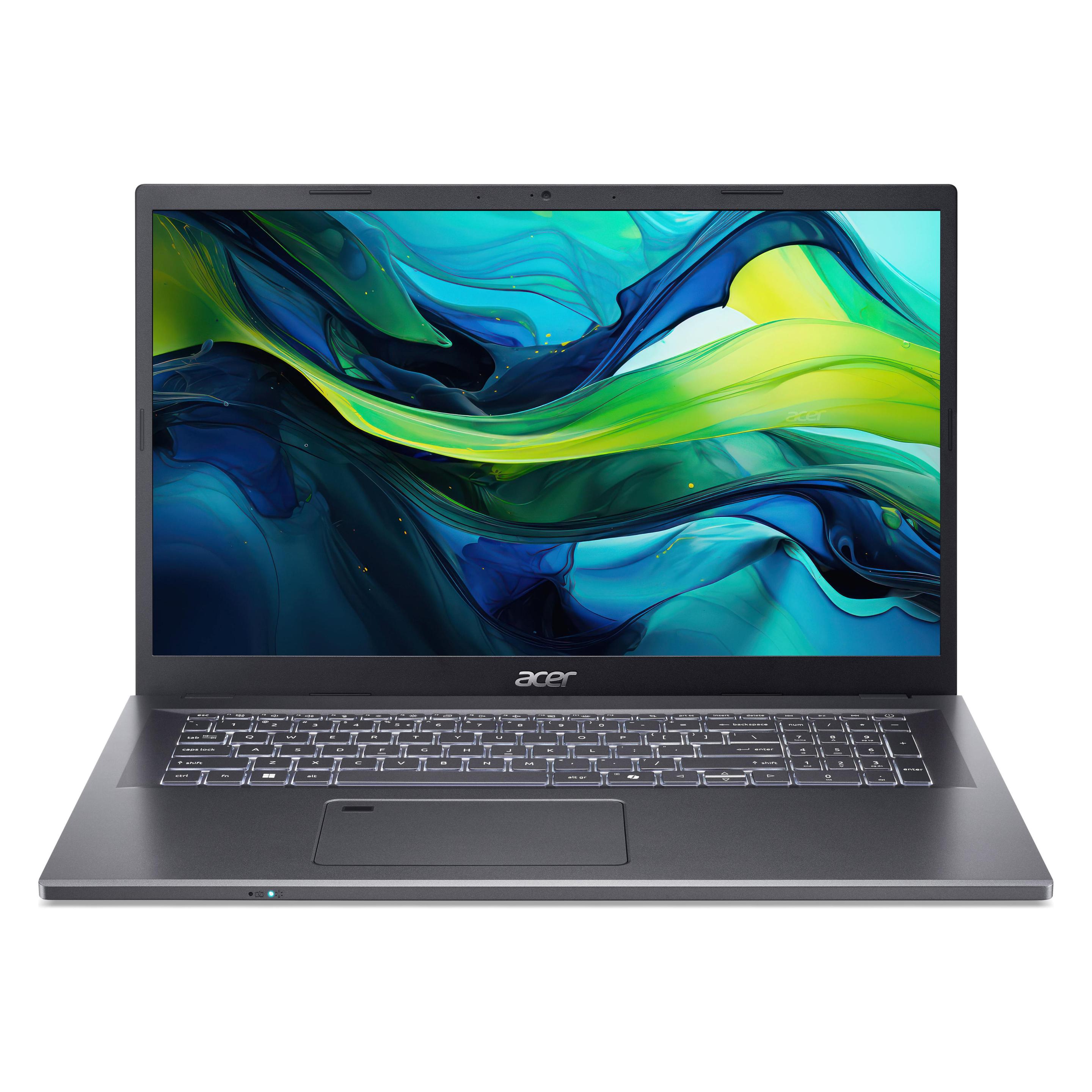 Acer Aspire 17 (17.30", 512 GB, 16 GB, DE, Intel Core 5 120U), Notebook, Grau