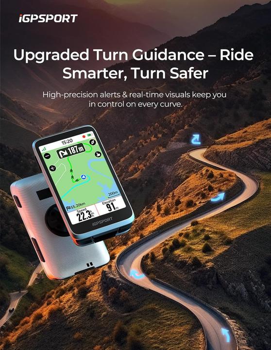 Actual product image iGPSport BiNavi Touch Screen GPS Cycling Computer Grey