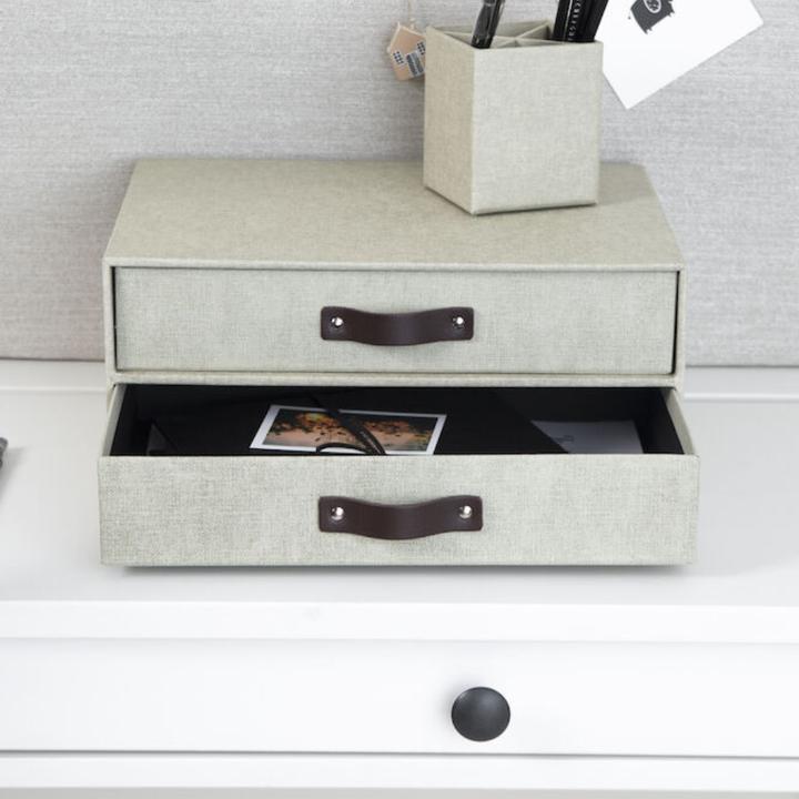 Image du produit Bigso BIRGER Schubladenbox 2 Fächer Linnen Canvas (A9)