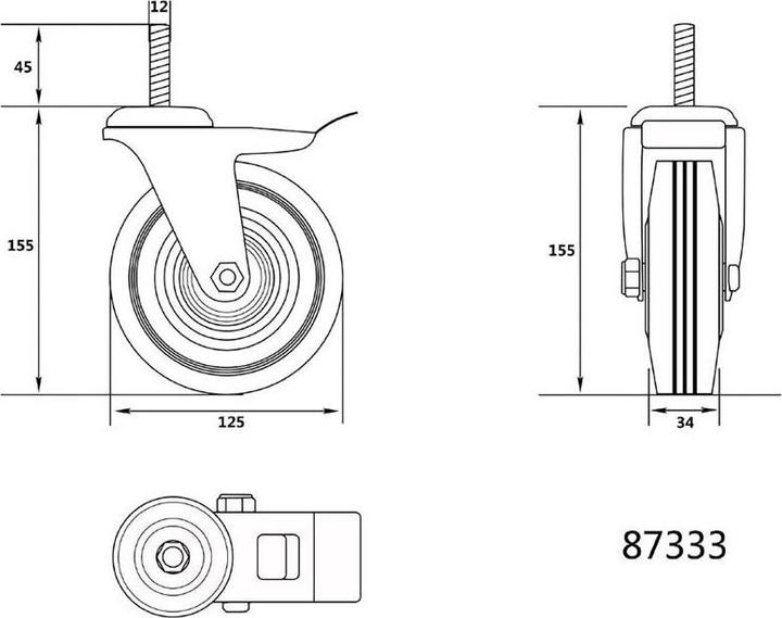 Actual product image Toya Swivel castor