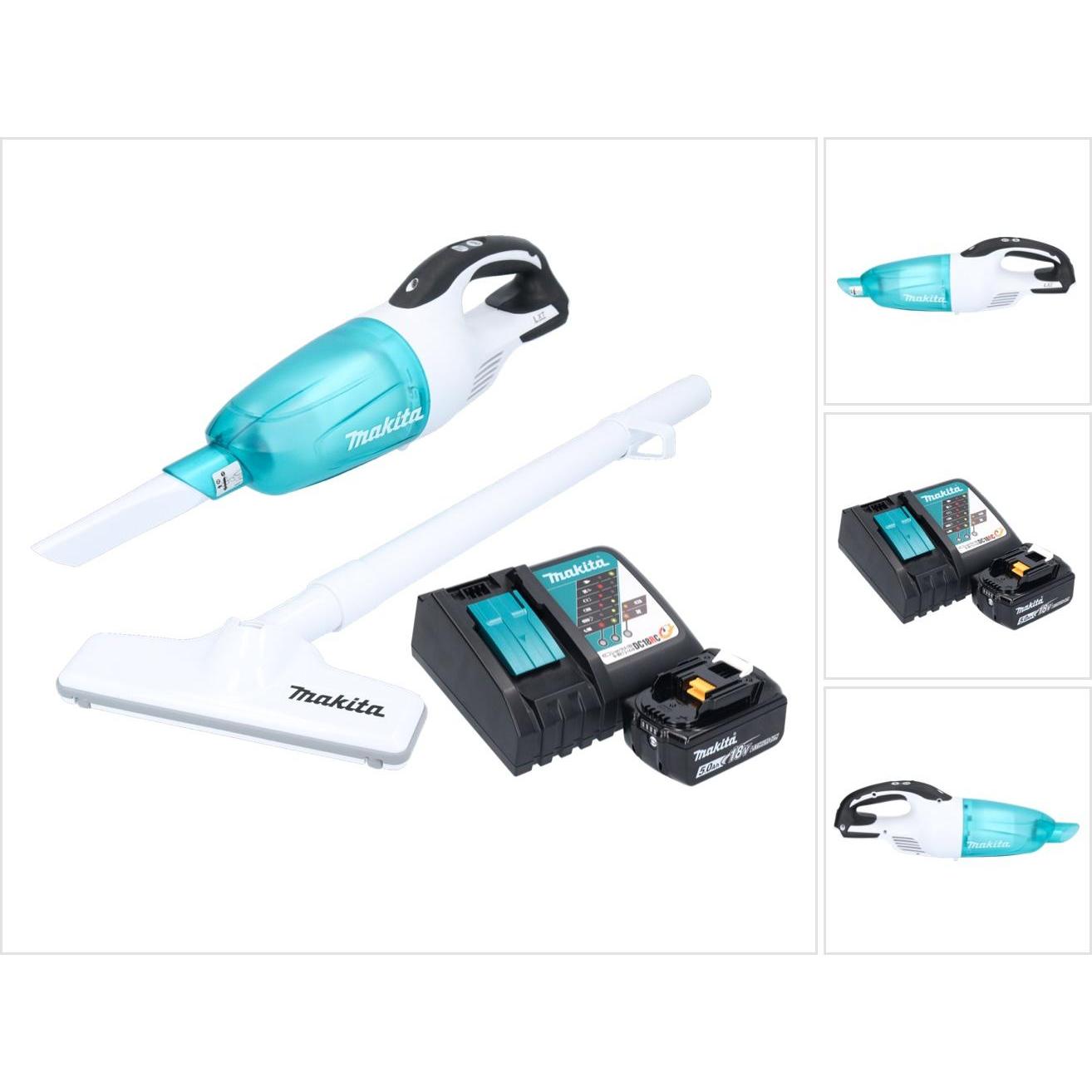 Makita DCL 181 FRTWX Akku Staubsauger 18 V 53 mbar 0,65 L + 2x Akku 5,0 Ah + Ladegerät, Staubsauger