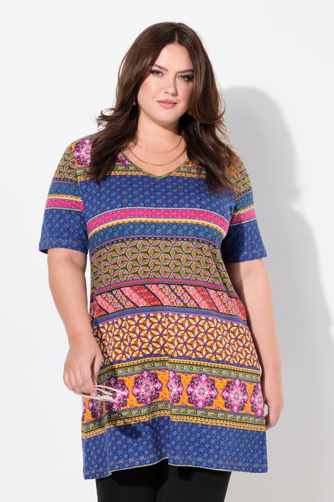 Produktbild Ulla Popken Longshirt, A-Linie, V-Ausschnitt, 3/4-Arm (60)