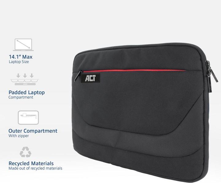 Produktbild ACT Suburb Laptop Sleeve 14.1", made from recycled plastic bottles (14.10", Universal)