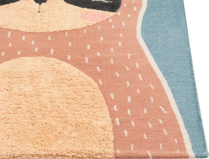 Produktbild Beliani Kinderteppich Baumwolle blau / orange 80 x 150 cm Faultier-Motiv ISAK (80 x 150 cm)
