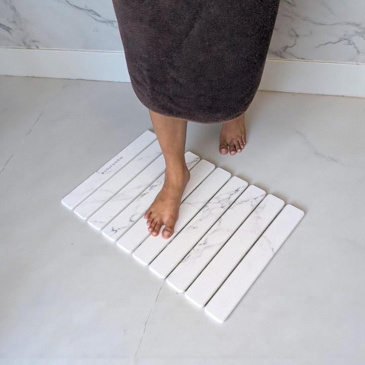 Produktbild Moonstone Badematte Melipa nebelgrau aus Kieselgur (60 x 36 cm)