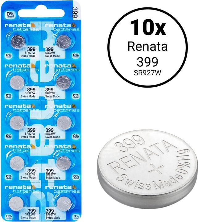 Actual product image Renata 399 / SR927W - 10 Uhrenbatterien (10 pcs., SR57, 53 mAh)