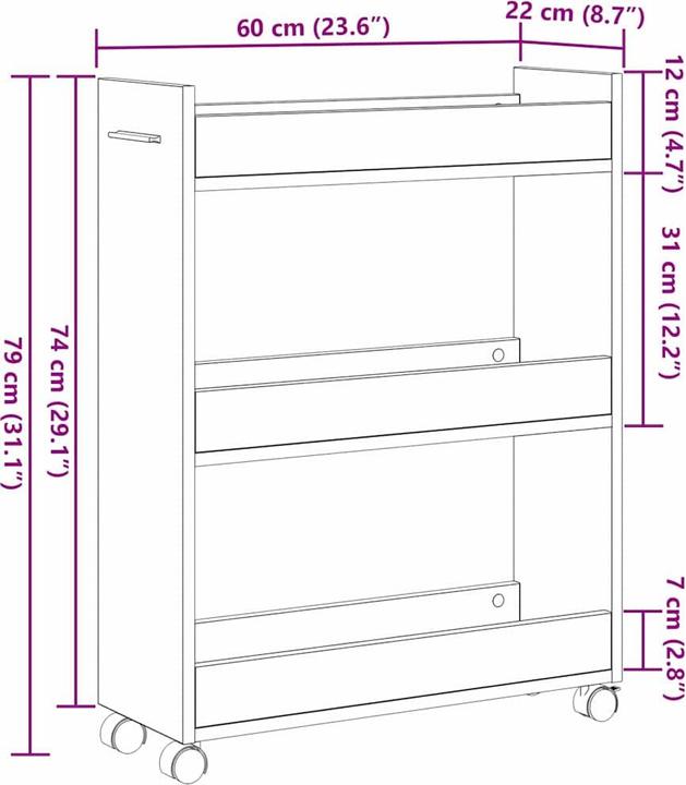 Immagine prodotto vidaXL Moderne Aufbewahrung (22 x 60 x 79 cm)