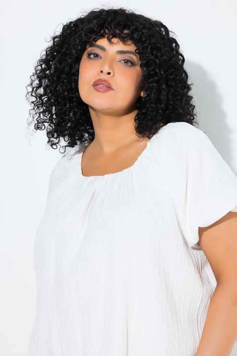 Immagine prodotto Ulla Popken Bluse, Oversized, Carmen-Ausschnitt, Halbarm, Futter (46)