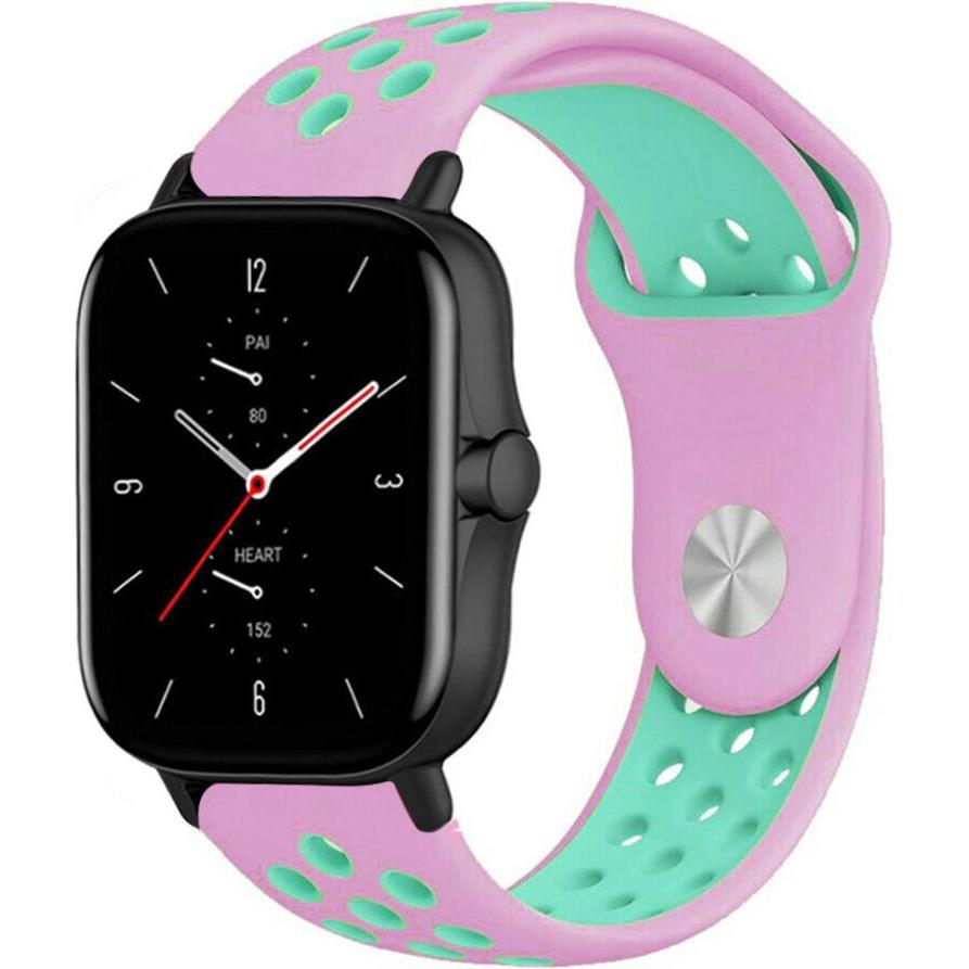 Strap-it Sportarmband (Silikon), Uhrenarmband, Rosa, Blau