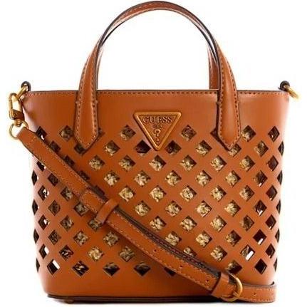 Guess, Donne, Borsa, Aqua Mini Shopper, Textile Handbag, Maroon, HWVB8566750, 23 x 17 x 8, Rosso, Marrone