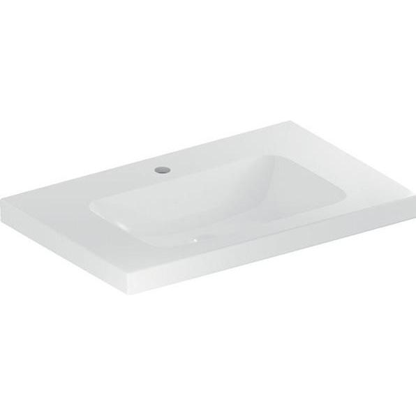 Geberit, Waschbecken, iCon Light Waschtisch, 75 cm x 48 cm, mit Hahnloch, ohne Überlauf,501839 (480 mm, 750 mm)