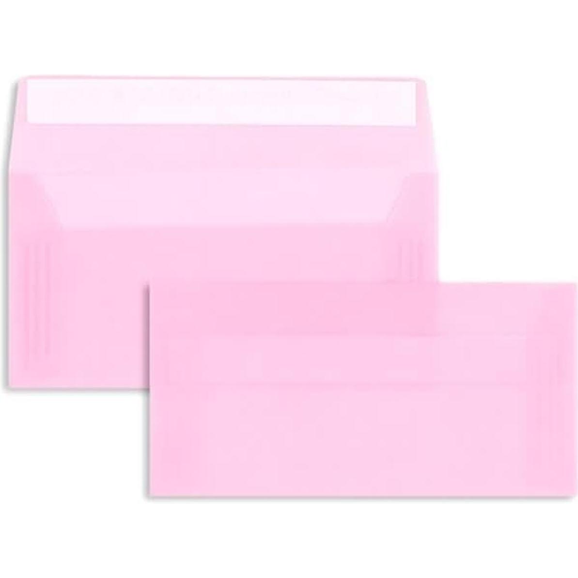 Thumbnail - Blanke, Briefumschlag, Briefumschläge Offset transparent DINlang 110g/qm HK VE=100 Stück rosa (110 x 220 mm, 100 x)
