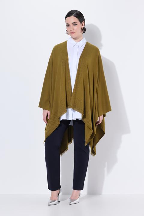 Image du produit Ulla Popken Poncho en maille oversize, coupe ouverte, strass fantaisie (50, 52, 54, 56)