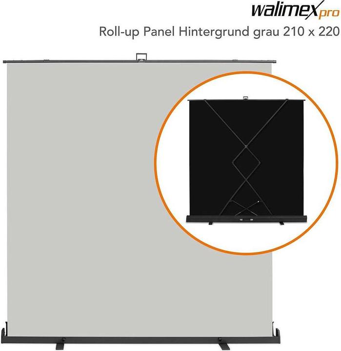 Actual product image Walimex pro Roll-up panel background grey 210x220 (210 cm, 226 cm)