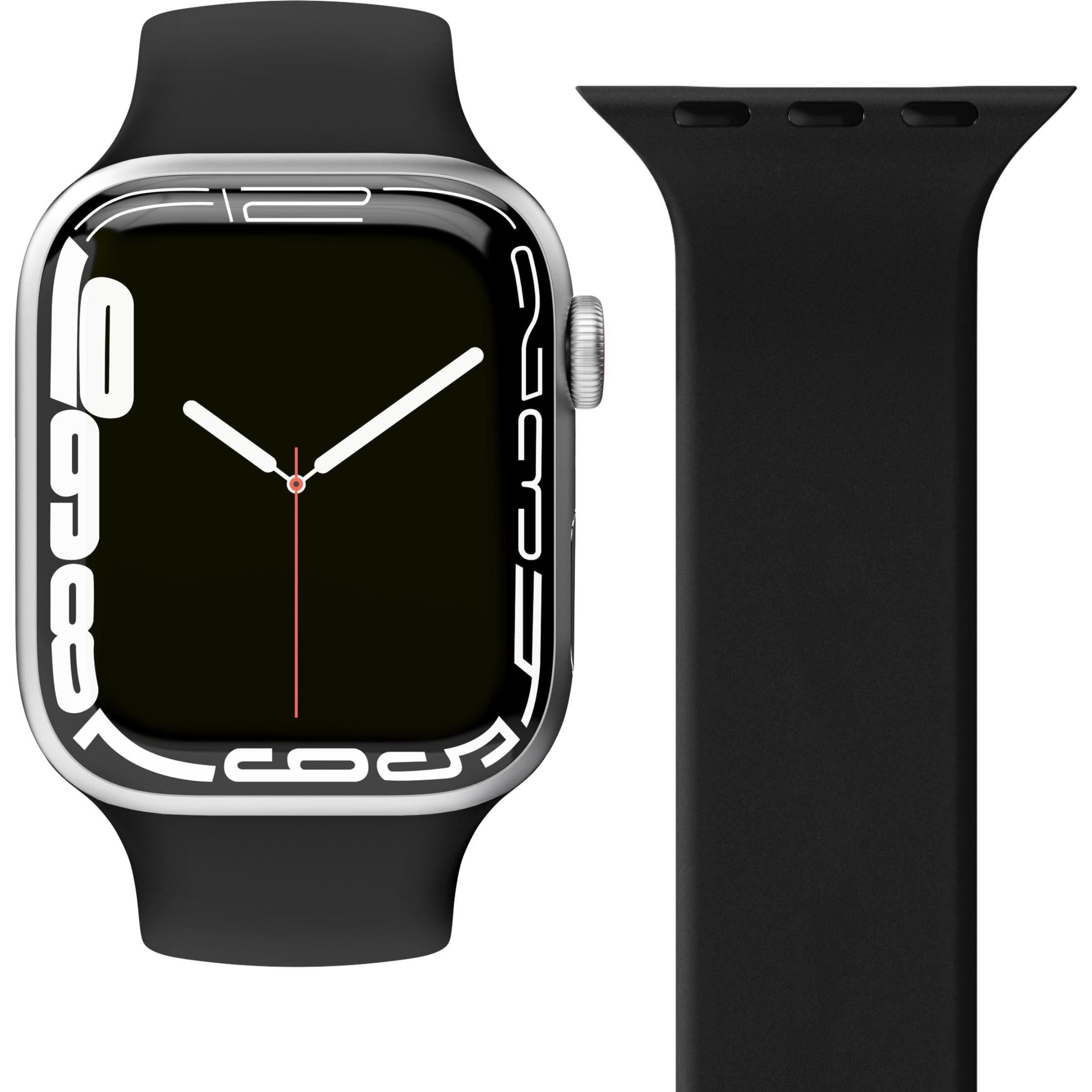 Vonmählen Solo Loop Case 1 Band L Black 38/40/41mm (38 mm, 40 mm, 41 mm, Silikon), Uhrenarmband, Schwarz