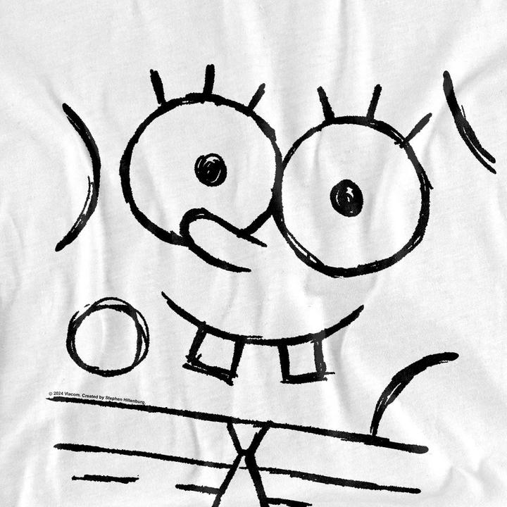 Actual product image Spongebob Squarepants Mens Sketch Smile T-Shirt (4XL)