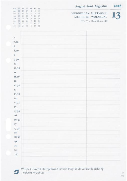 Image du produit Succes Agenda A5 Jahresplaner 2026 847209000026U 1T/1S Ersatzkal. 14.8x21cm (Allemand)
