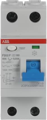 Actual product image ABB F202F-40/0,03 RCD switchÂ 2P, type F, 40A, 30mA