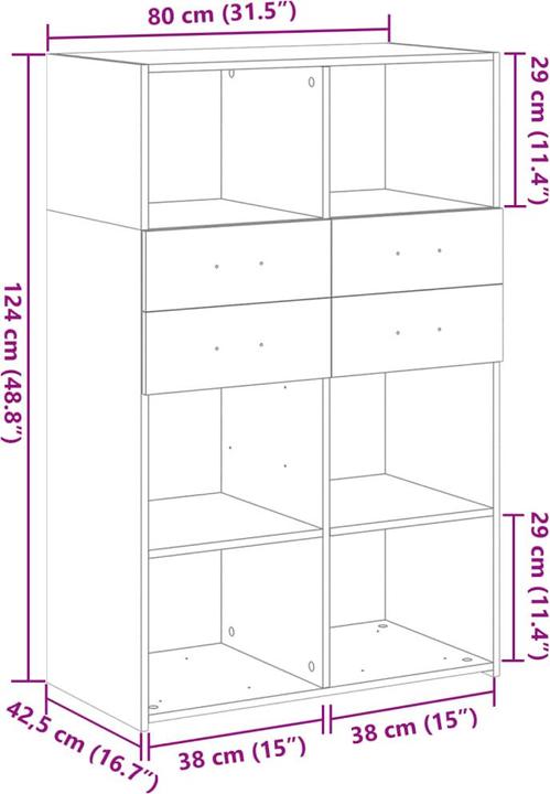 Image du produit vidaXL Highboard (42.50 x 42.50 x 124 cm)