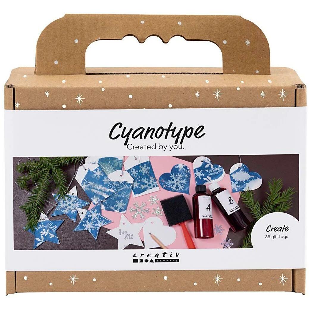 Creativ Company Mini Craft Kit Cyanotype - Gift labels - blue - silver (977855)