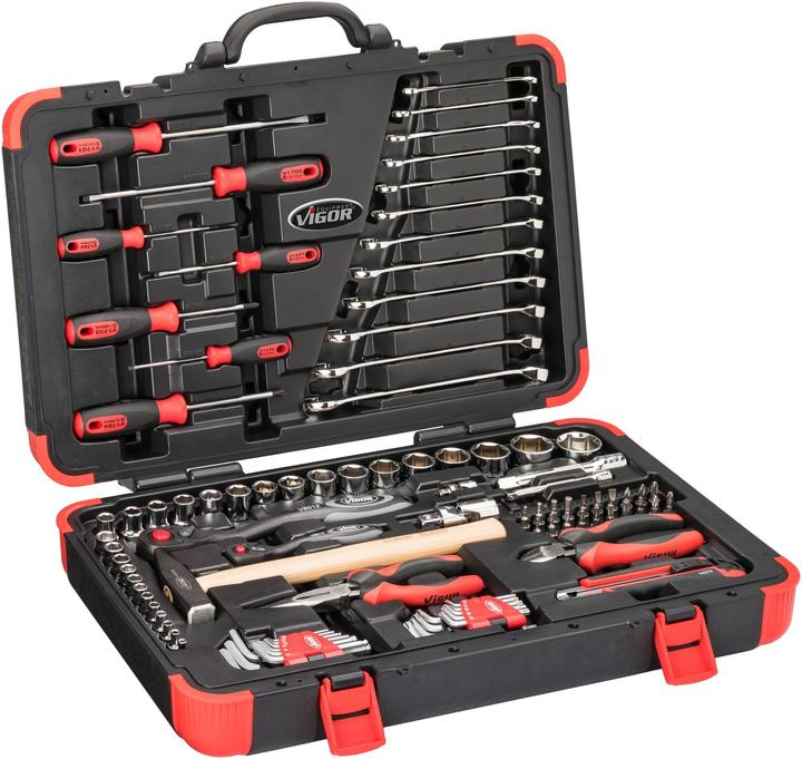 Vigor Gereedschapskist V4 incl. gereedschap, sleutelmaat 3 - 32 mm, 95 onderdelen (95 onderdelen)
