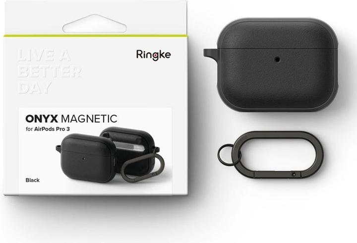 Produktbild Ringke - Protection Case Onyx Magnetic - for AirPods Pro 3, Non-Slip Texture, Carabiner Hole - Black (Ladecase Hülle)