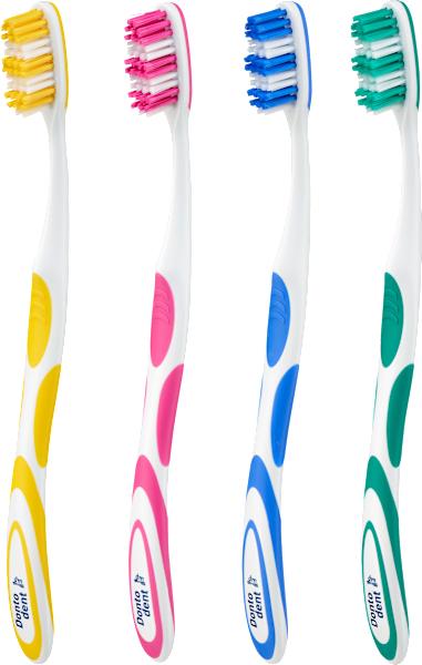 Actual product image dm Dontodent Toothbrush High-Low Medium (Value Pack) (Medium, 3 x)