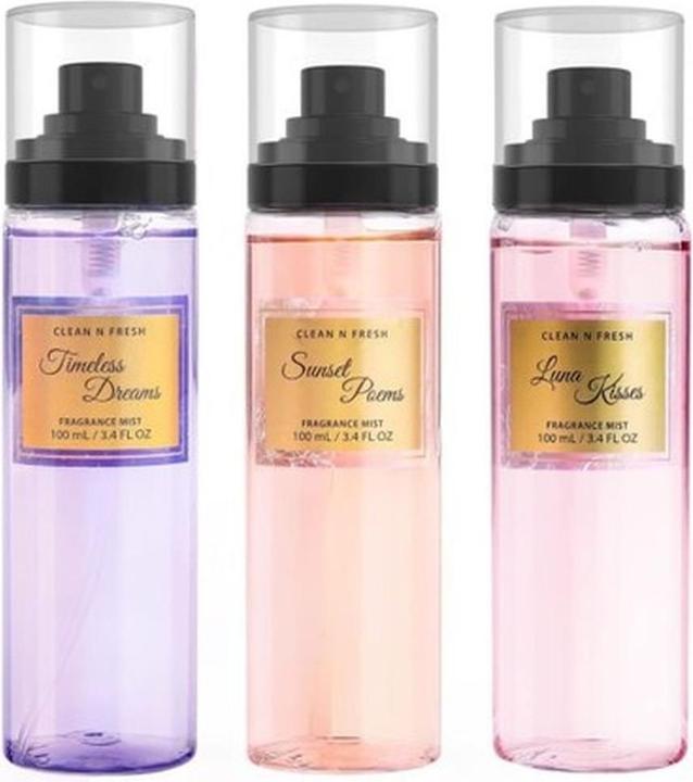 Immagine prodotto Clean'n Fresh Spray corpo nebulizzato per donne Set di fragranze da 3,4 litri (Set di profumi)