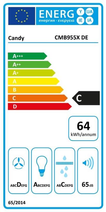 Energy Label AEG Candy CMB 955 X DE Extractor bonnet (Wall hood)