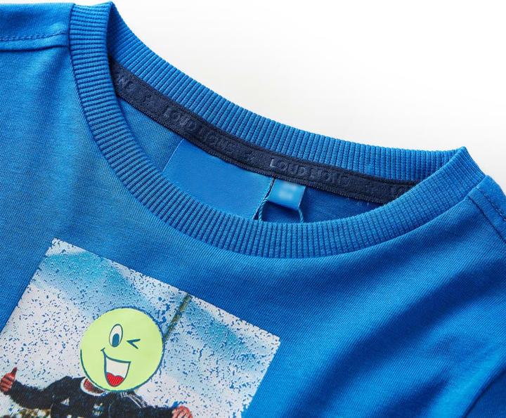 Immagine prodotto VidaXL Camicia da bambino a maniche lunghe blu cobalto 128,Materiale: 100 (128)