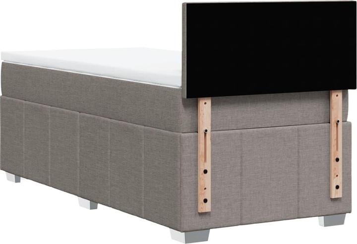 Actual product image vidaXL Boxspringbett Doppelbett Polsterbett Bett Matratze Taupe 140x200cm Stoff (140 x 200 cm)
