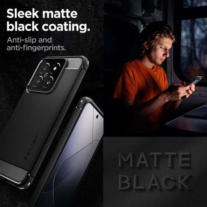 Actual product image Spigen Rugged Armor Xiaomi 14 czarny/matte black ACS07422 (Xiaomi 14)