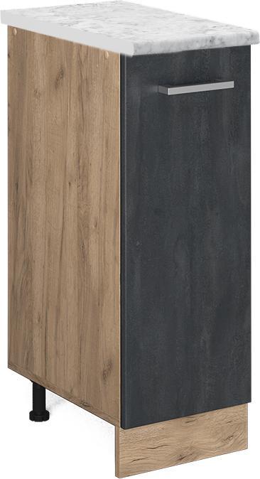 Goldkraft-Eiche, Marble-Weiss, Schwarz, Schwarz Beton