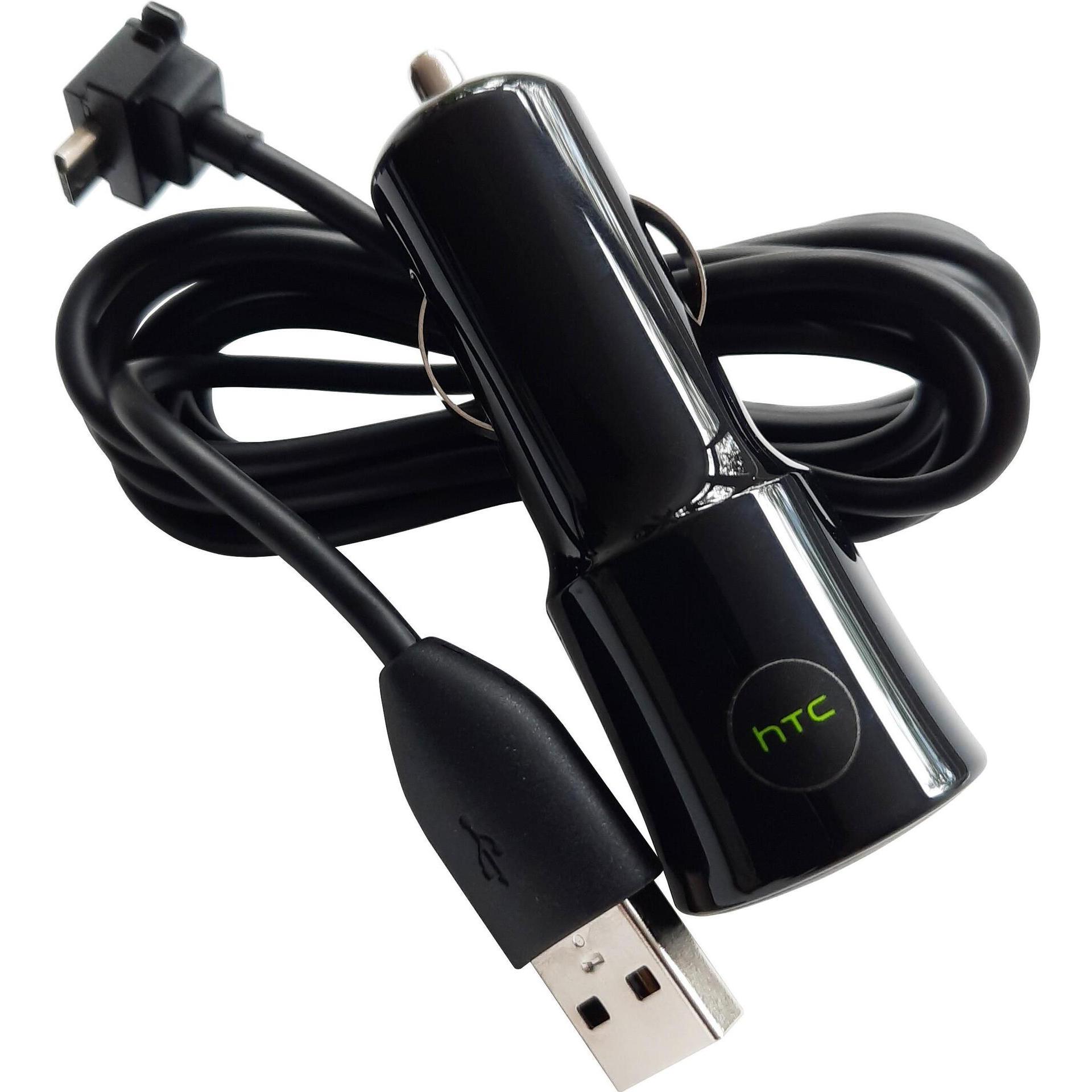 HTC CC-C120 1A KFZ Ladegerät + DC-M410 Micro-USB Kabel in weiss Bulk, Auto Adapter, Weiss