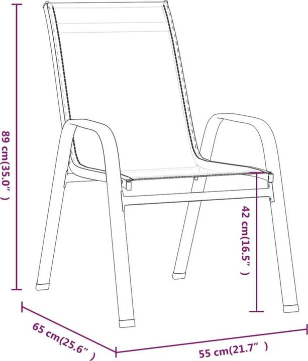 Produktbild vidaXL stapelbarer Gartenstuhl
