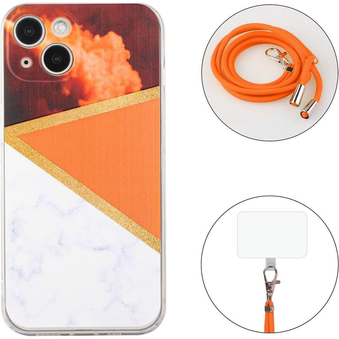 Thumbnail - König Design Hülle Handy Schutz für Apple iPhone 13 mini Handykette Case Cover Bumper Etuis, Handykette, Orange
