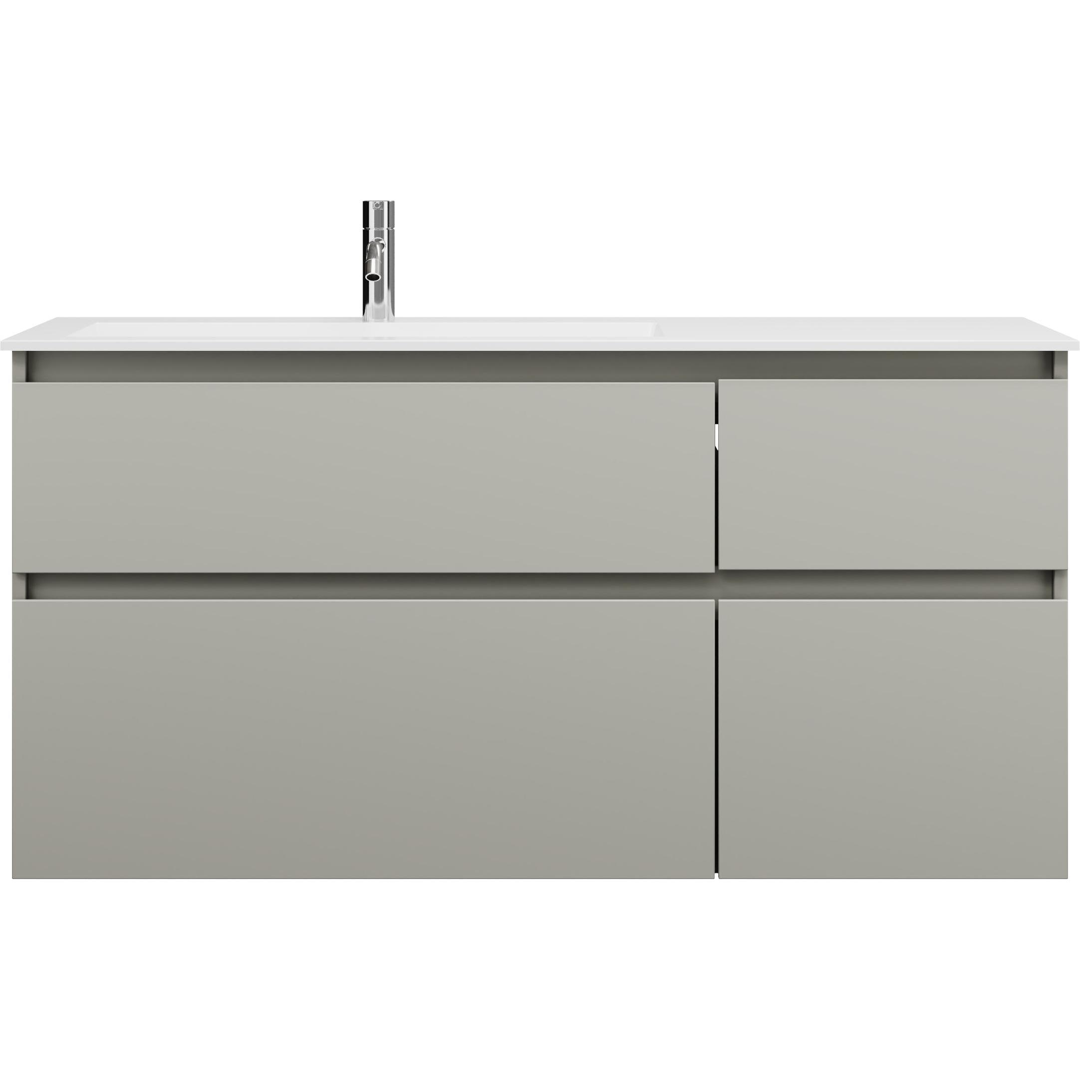 burgbad, Badmöbelset, Lin20 Mineralguss-Waschtisch Weiss Glänzend linksbündig inklusive Waschtischunterschrank 4