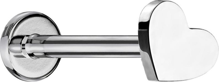 Image du produit Star Piercing Micro Labret femelle argent coeur (Titane G23, sans laiton)